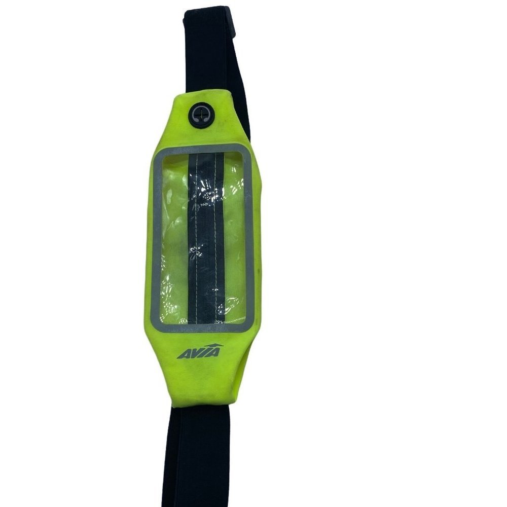 Avia Yellow Spandex Phone Music Exercise Run Running Runner’s Belt 9.5” x 3.5”‎